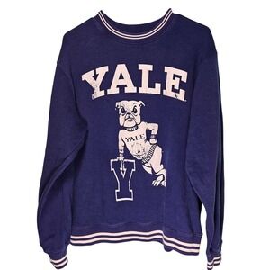 Yale University Ivy League Bulldog Sweatshirt Unisex XL Vintage Style Preppy